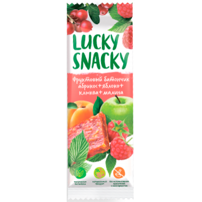 Фруктовый батончик Малина-Клюква, Lucky Snacky, 30 г Фруктовый батончик Малина-Клюква, Lucky Snacky, 30 г