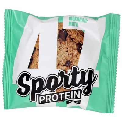 Печенье Sporty Protein Шоколад-мята , Sporty, 65 г Печенье Sporty Protein Шоколад-мята , Sporty, 65 г
