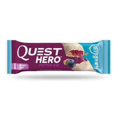 Протеиновый батончик Blueberry Cobbler Черничный пирог, Quest Hero Bar, 60 г Протеиновый батончик Blueberry Cobbler Черничный пирог, Quest Hero Bar, 60 г