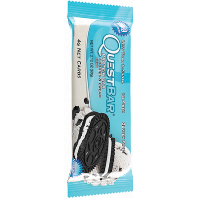 Протеиновый батончик Cookies & Cream Сливочное печенье, Questbar, 60 г Протеиновый батончик Cookies & Cream Сливочное печенье, Questbar, 60 г