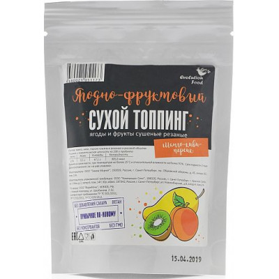 Сухой фруктовый топпинг Манго-Киви-Персик, Evolution Food, 50 г Сухой фруктовый топпинг Манго-Киви-Персик, Evolution Food, 50 г
