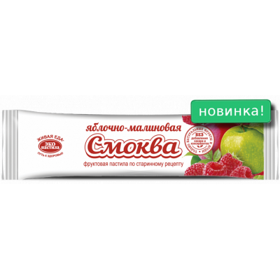 Смоква-фруктовая пастила Яблочная с малиной, Эко пастила, 30 г