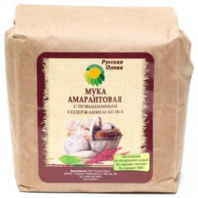 Мука амарантовая высокобелковая, Русская Олива, 1000 г Мука амарантовая высокобелковая, Русская Олива, 1000 г