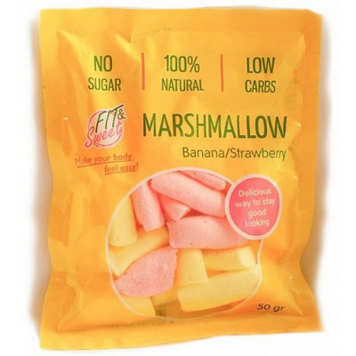 Маршмеллоу клубнично-банановый, Fit&Sweet, 50 г