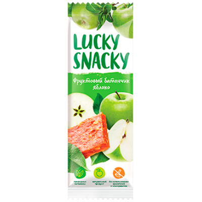 Фруктовый батончик Яблоко, Lucky Snacky, 30 г Фруктовый батончик Яблоко, Lucky Snacky, 30 г