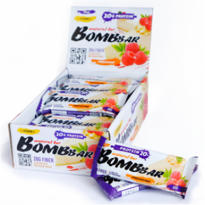 Протеиновый батончик Малиновый чизкейк, Bombbar, 60 г Протеиновый батончик Малиновый чизкейк, Bombbar, 60 г