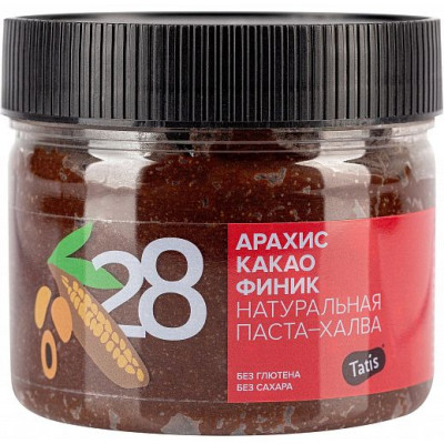 Паста арахисовая шоколадная (с финиковым сиропом и какао), Tatis, 300 г Паста арахисовая шоколадная (с финиковым сиропом и какао), Tatis, 300 г