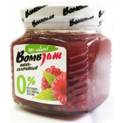 Джем низкокалорийный Малина, BombJam, 250 г