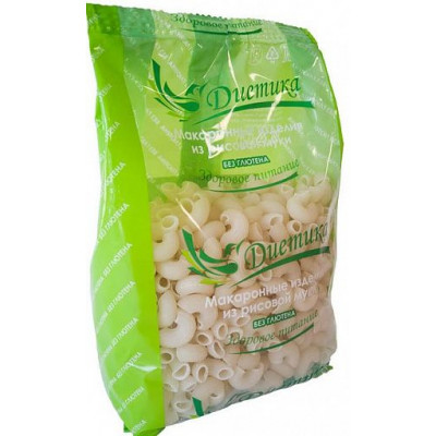 Рисовые макароны Рожок средний, Диетика, 250 г Рисовые макароны Рожок средний, Диетика, 250 г