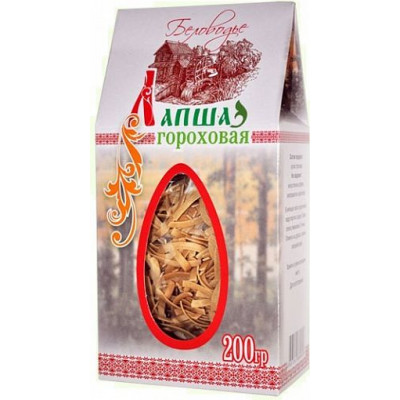 Лапша цельнозерновая гороховая, Беловодье, 200 г