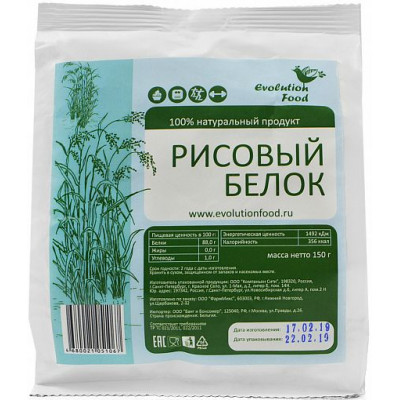 Рисовый белок, Evolution Food, 150 г Рисовый белок, Evolution Food, 150 г