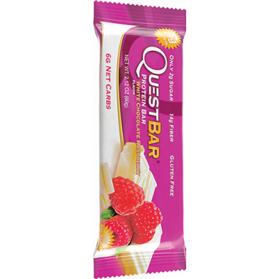 Протеиновый батончик White Chocolate Raspberry Малина в белом шоколаде, Questbar, 60 г Протеиновый батончик White Chocolate Raspberry Малина в белом шоколаде, Questbar, 60 г