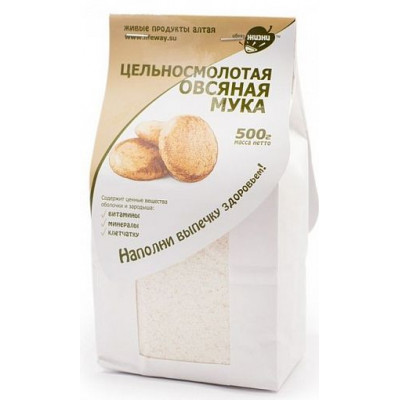 Мука овсяная цельносмолотая, Образ Жизни, 500 г Мука овсяная цельносмолотая, Образ Жизни, 500 г