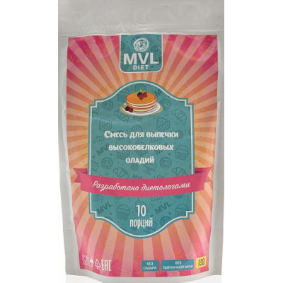Высокобелковая смесь для оладьев, MVL, 250 г