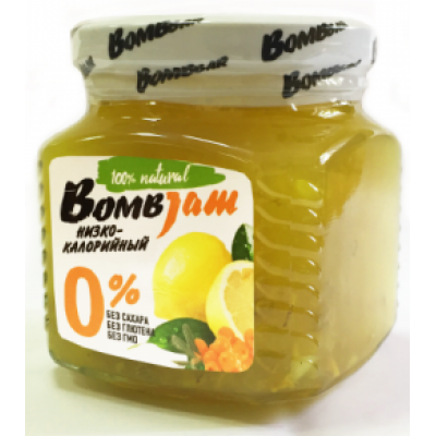 Джем низкокалорийный Облепиха-Лимон, BombJam, 250 г