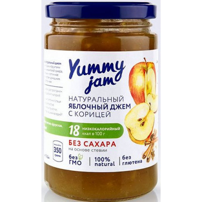 Джем яблочный с корицей низкокалорийный, Yummy jam, 350 г