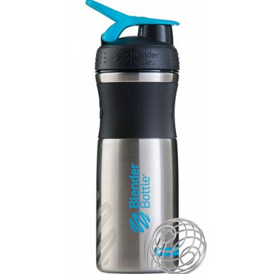 Шейкер BlenderBottle® SportMixer, 828 мл черный/ голубой из нержавеющей стали Шейкер BlenderBottle® SportMixer, 828 мл черный/ голубой из нержавеющей стали