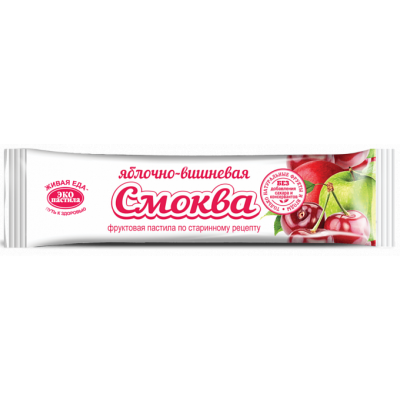 Смоква-фруктовая пастила Яблочная с вишней, Эко пастила, 30 г