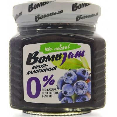 Джем низкокалорийный Черника-Голубика, BombJam, 250 г