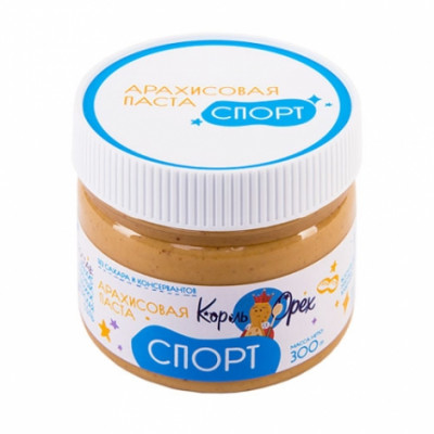 Арахисовая паста "Спорт", Король Орех, 300 г Арахисовая паста "Спорт", Король Орех, 300 г