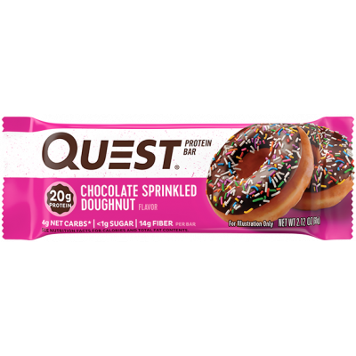 Протеиновый батончик Chocolate Sprinkled Doughnut, QuestBar, 60 г Протеиновый батончик Chocolate Sprinkled Doughnut, QuestBar, 60 г
