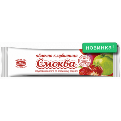 Смоква-фруктовая пастила Яблочная с клубникой, Эко пастила, 30 г Смоква-фруктовая пастила Яблочная с клубникой, Эко пастила, 30 г