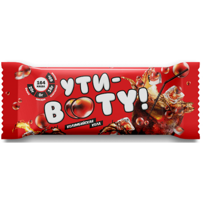 Протеиновый батончик со вкусом "Колумбийская кола" с кусочками мармелада, Ути-Booty, 60 г Протеиновый батончик со вкусом "Колумбийская кола" с кусочками мармелада, Ути-Booty, 60 г