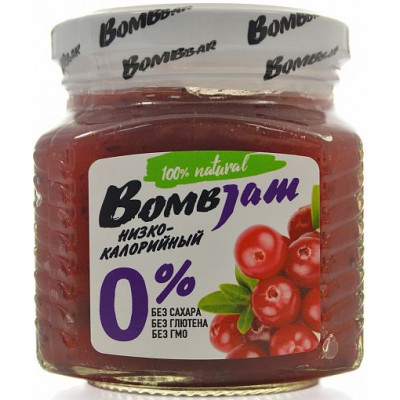 Джем низкокалорийный Брусника, BombJam, 250 г