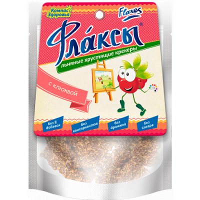 Флаксы с клюквой, Компас Здоровья, 90 г