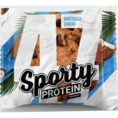 Печенье Sporty Protein Шоколад-Кокос, Sporty, 65 г Печенье Sporty Protein Шоколад-Кокос, Sporty, 65 г