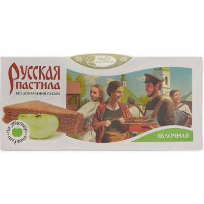Пастила Русская Яблочная без сахара, Эко Пастила, 45 г