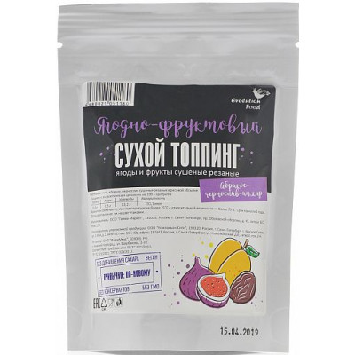 Сухой фруктовый топпинг Абрикос- Инжир-Чернослив, Evolution Food, 50 г Сухой фруктовый топпинг Абрикос- Инжир-Чернослив, Evolution Food, 50 г