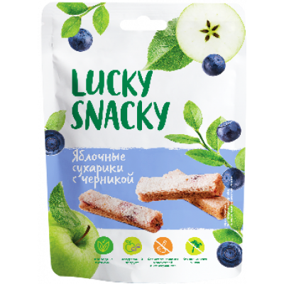 Пастилки Яблочные завитки с черникой, Lucky Snacky, 20 г Пастилки Яблочные завитки с черникой, Lucky Snacky, 20 г