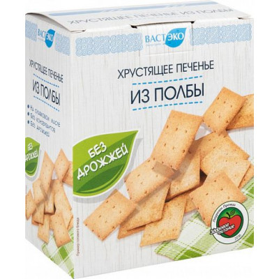 Хрустящее печенье из полбы без дрожжей, Вастэко, 170 г Хрустящее печенье из полбы без дрожжей, Вастэко, 170 г